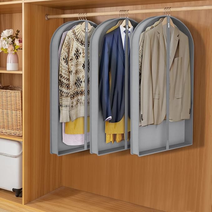 Zilink 40" Suit Bags for Closet Storage Clear Mink Coat Storage Bag Hanging