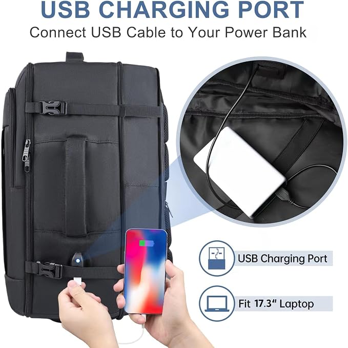 Carry On Backpack, 50L Travel Backpack, Luggage Backpack TSA Flight Approved