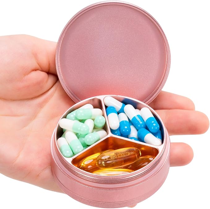 Metal Travel Pill Box 3 Compartment