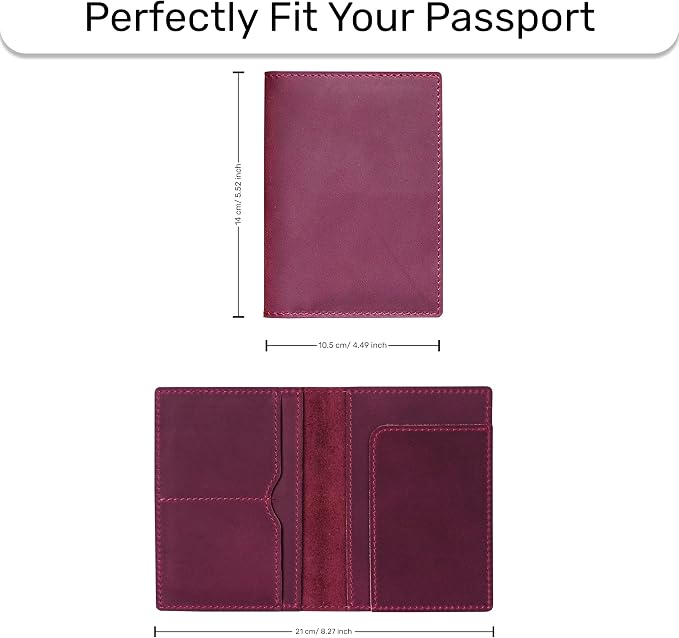 HIFA Leather Passport Holder, Handmade Passport Cover