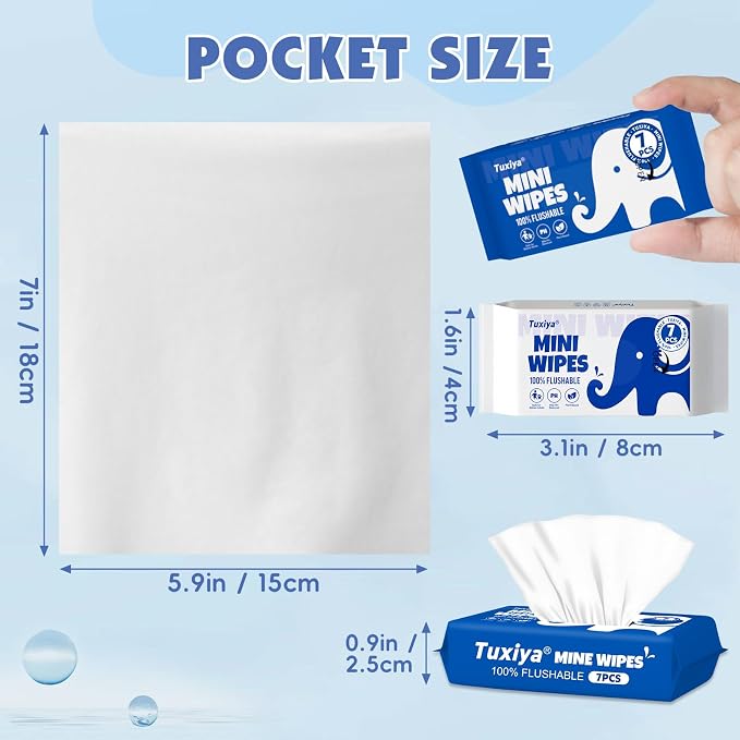 72 PackTravel Flushable Wipes