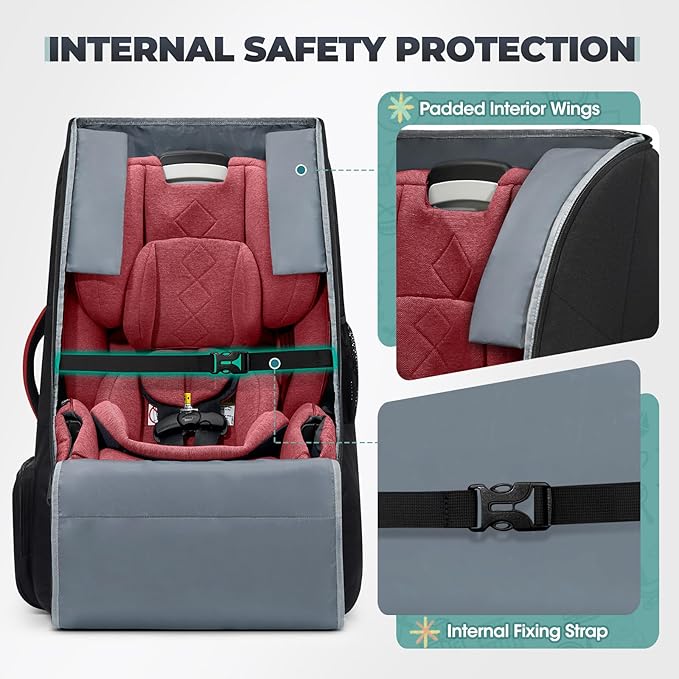 RAINSMORE Padded Car Seat Travel Bag