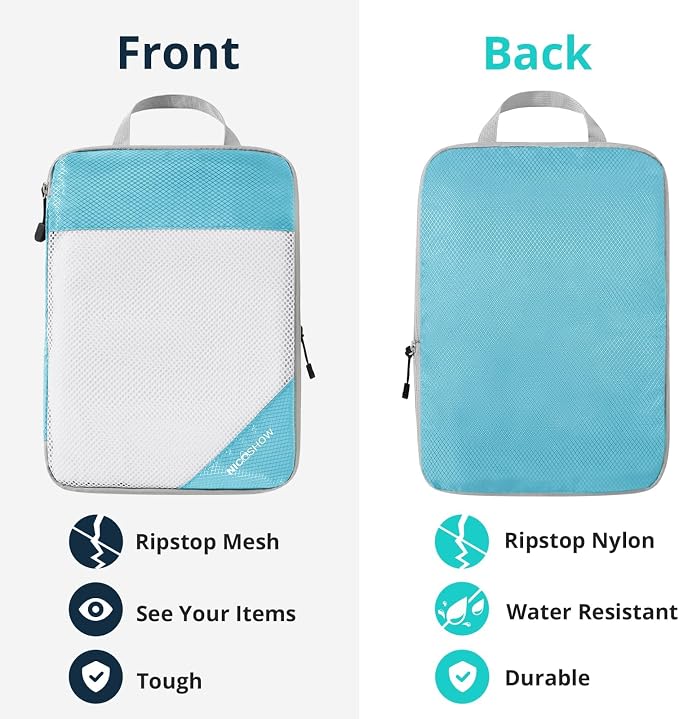 Compression Packing Cubes 6 Set, Compressible Space-Saving Packing Cubes