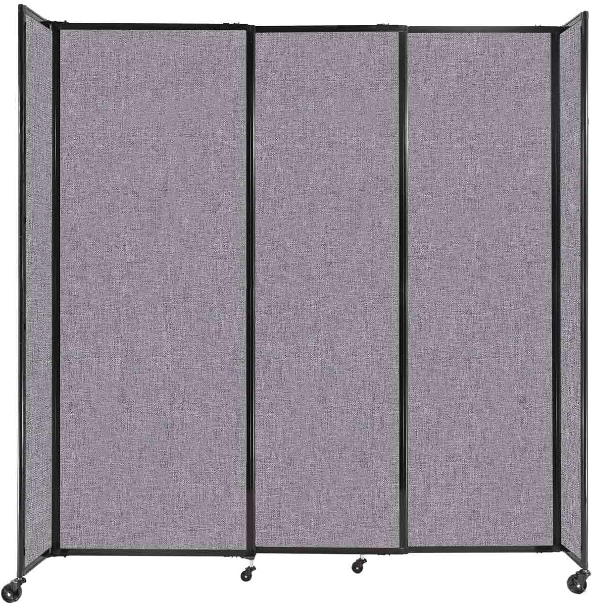Versare Straightwall Sliding Portable Wall Partition | Freestanding Office Dividers | Locking Wheels | Temporary Room Separator | 7'2'' Wide x 7'6'' Tall Cloud Gray Fabric Panels