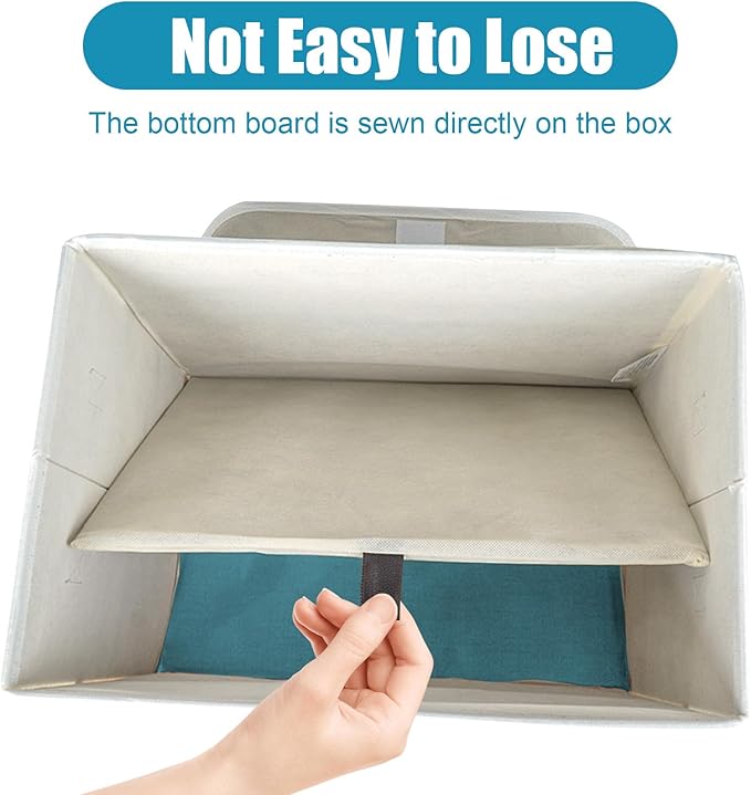 Large 22 Quart Linen Fabric Foldable Storage Bin Cube Organizer Basket