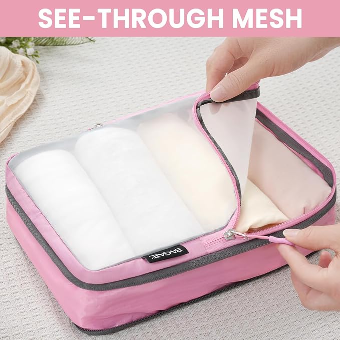 BAGAIL 6 Set Ultralight Compression Packing Cubes Packing Organizer