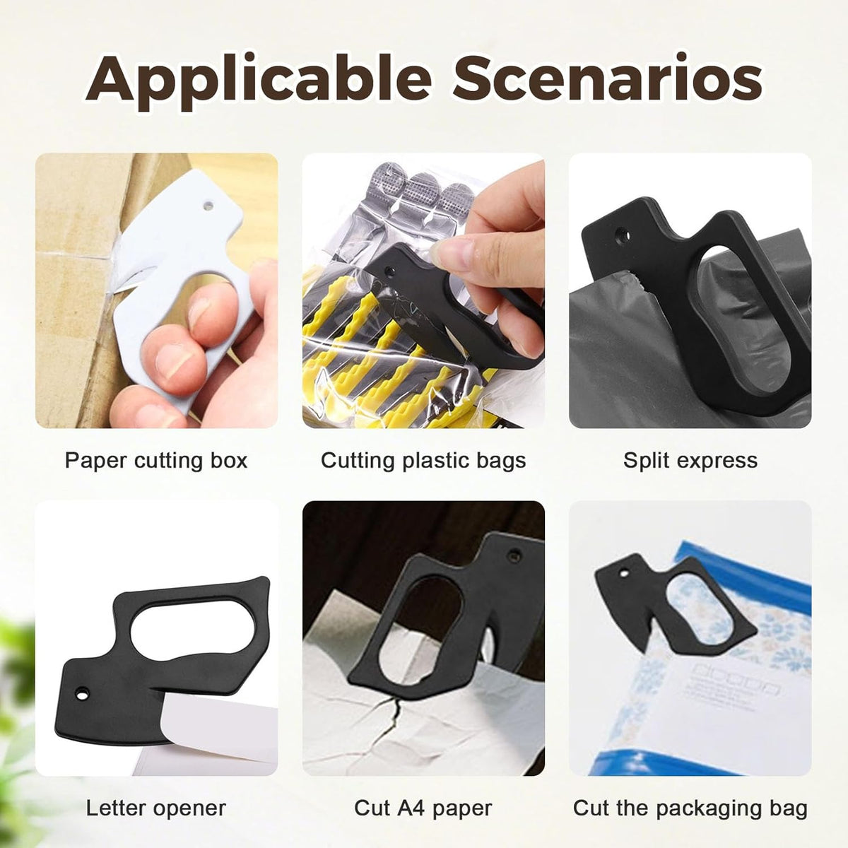 Letter Opener Envelope, 2025 Upgrade Envelope Opener Slitter Mail Opener Tool with Concealed Sharp Blade, Wrapping Mail Paper Cutter Envelope Cutter for Office Worker School Home (Black+White,3PCS)
