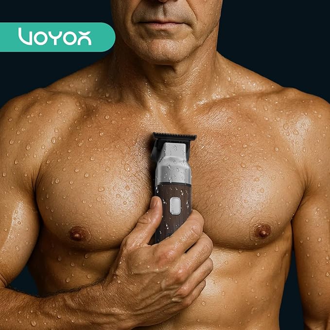 VOYOR Body Hair Trimmer for Men, Electric Razor, Versatile Groin & Body Trimmer