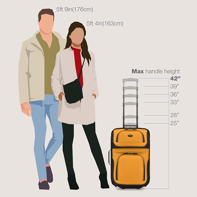 U.S. Traveler Rio Fabric Expandable Carry-on Luggage, Rolling Suitcase