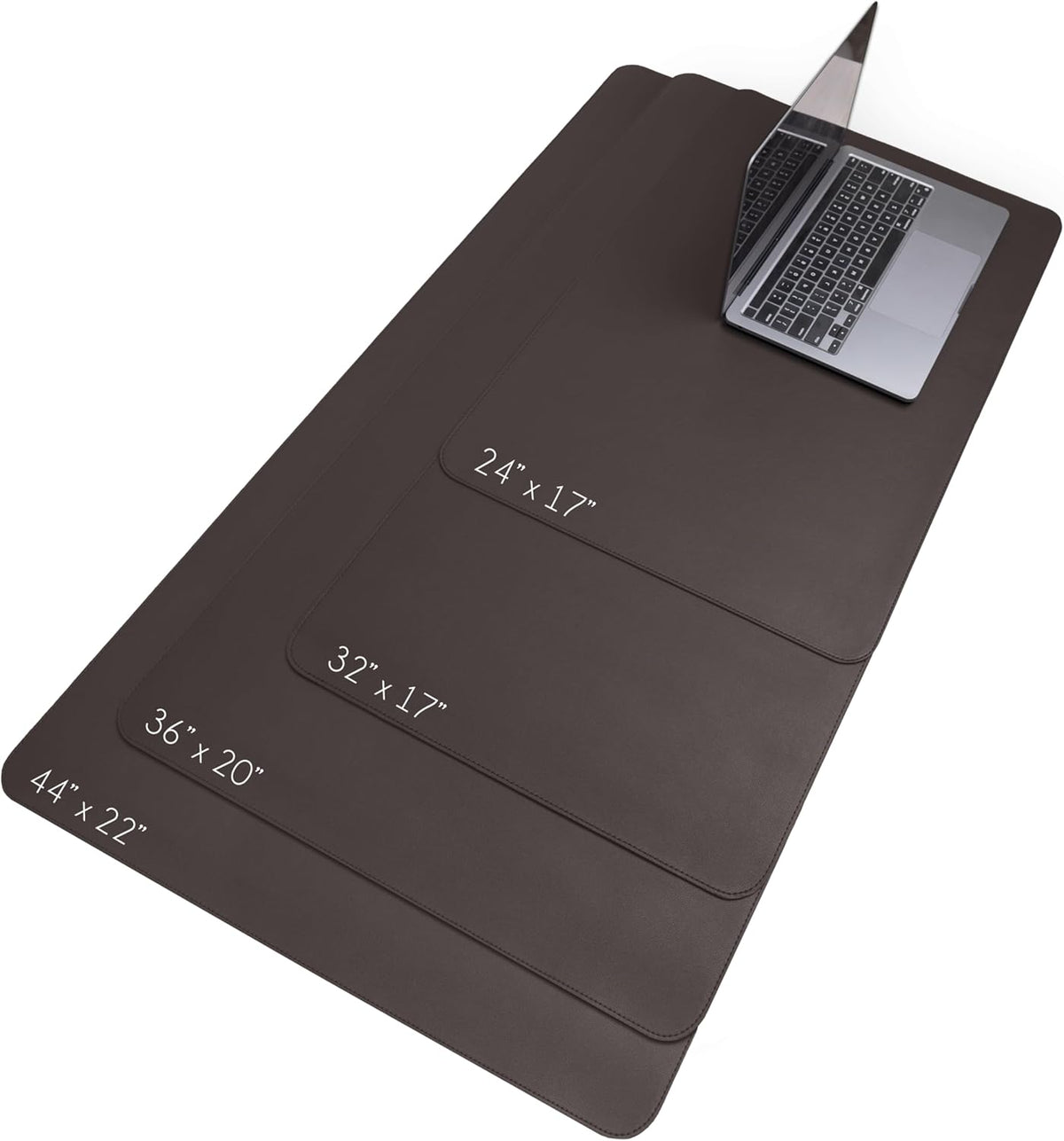 Vine Creations Leather Desk Mat Large 44" x 22", Desk Protector Mat, PU Leather Desk Pad, Non-Slip Large Mouse Pad, Desk Blotter, Desk Pads on Top of Desks, Office Desk Matt for Desktop (Dark Brown)
