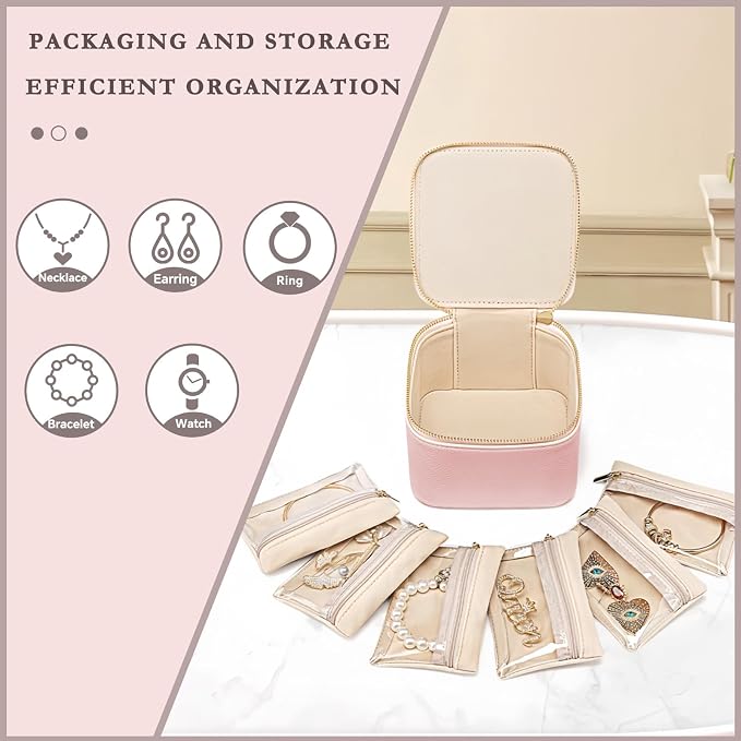 Jewelry Box Organizer for Women, Small Travel Jewelry Case, Mini Travel Jewelry