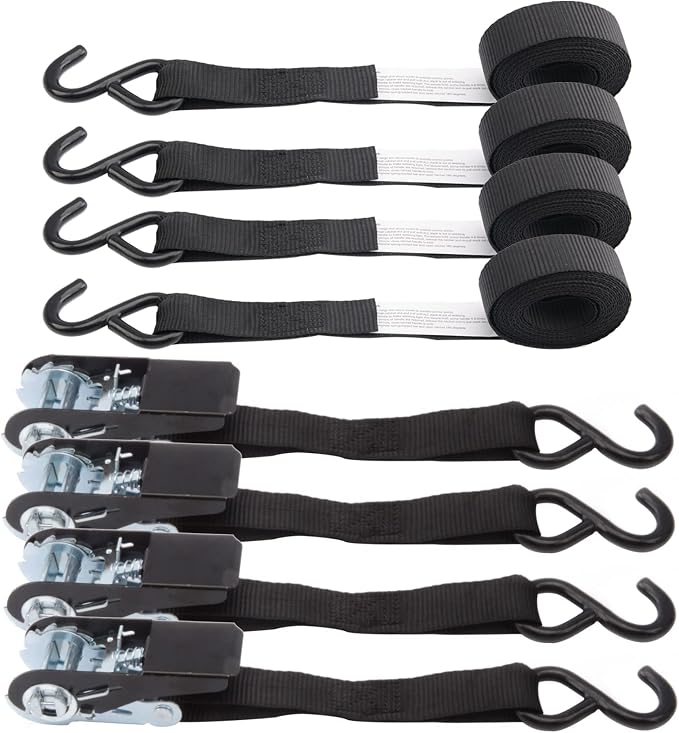 XSTRAP STANDARD Ratchet Tie Down Straps 4 Pk 10 Ft- 300 Lbs Load Cap- 900 Lbs