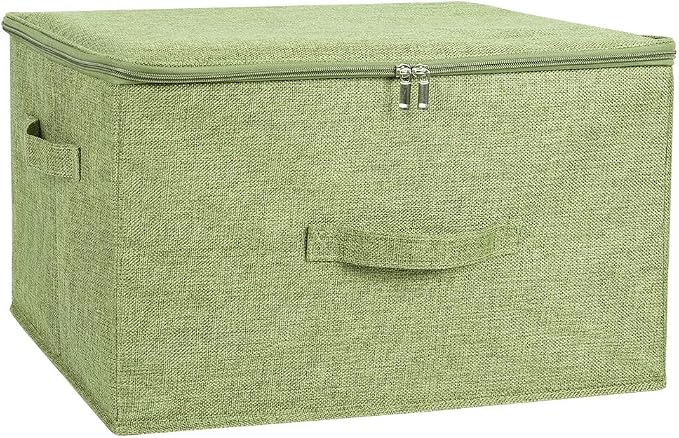 ANMINY Storage Bins with Zipper Lids 51.9 Qt Lidded Fabric Storage Boxes