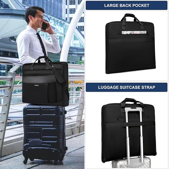 Garment Bag Travel Suit Bag for Men Large 40-Inch Carry on Garment Bag Up to 3