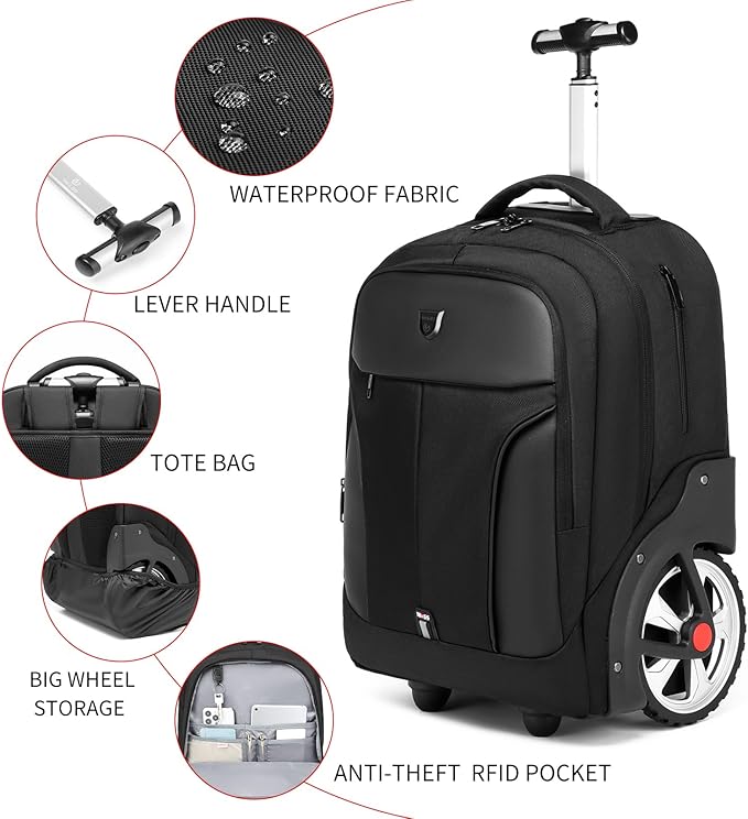 Rolling Backpack, Waterproof Backpack