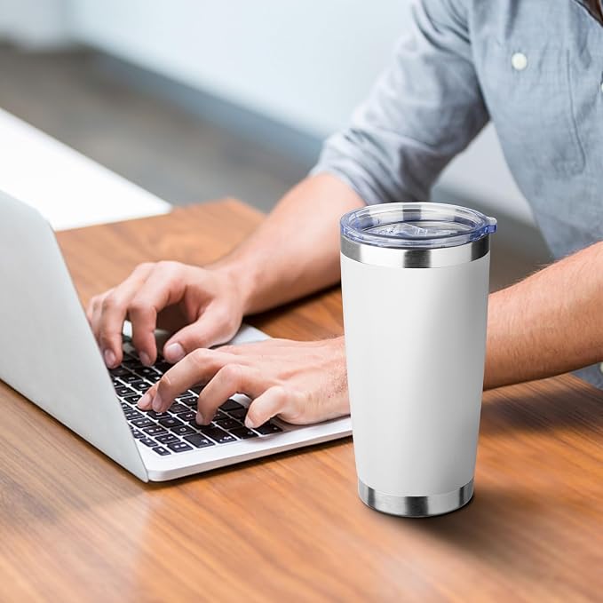 20oz Tumbler with Straw and Brush, Stainless Steel Vacuum Insulated tumbler