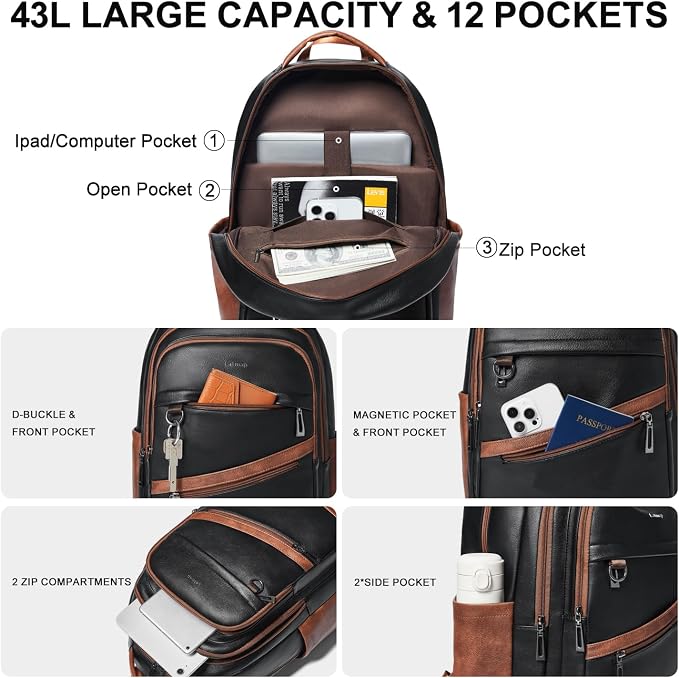 43L Backpack for Women Men