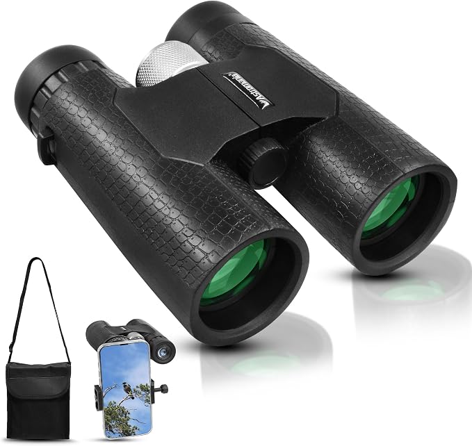 Astromania 10x42 Compact Binoculars -BK7 Prism -Gifts