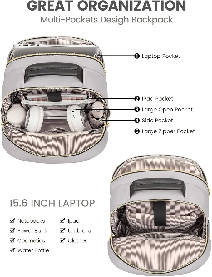 LOVEVOOK Laptop Backpack Purse for Women, Work Travel Computer Bags, College