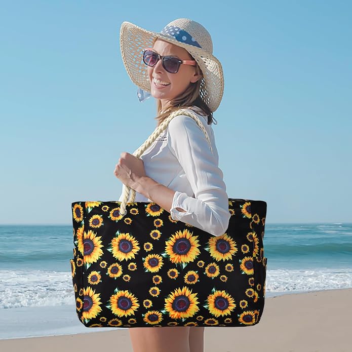 Becokan Beach Bag Large Beach Tote Bag