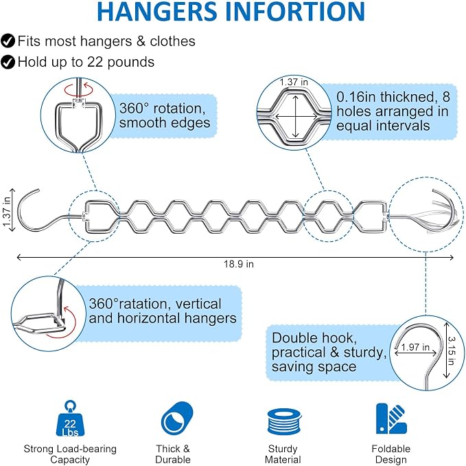 12 Pack Space Saving Hangers for Clothes, Heavy Duty 30Lbs Capacity Magic