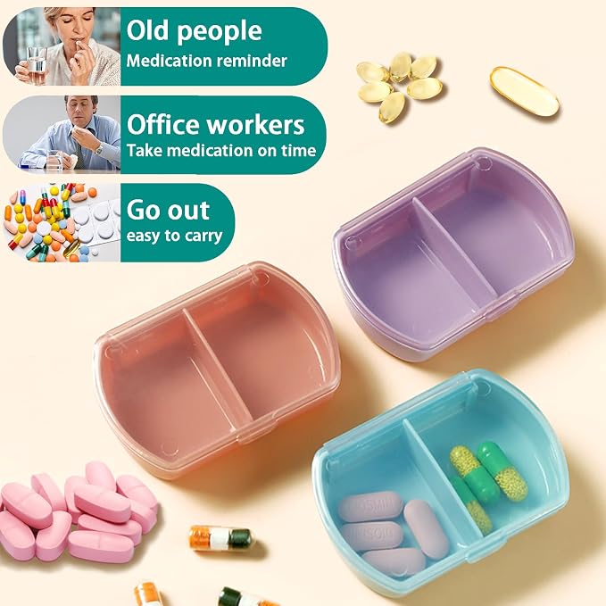 4PCS Small Pill Case Travel Pill Box Cute Pill Organizer