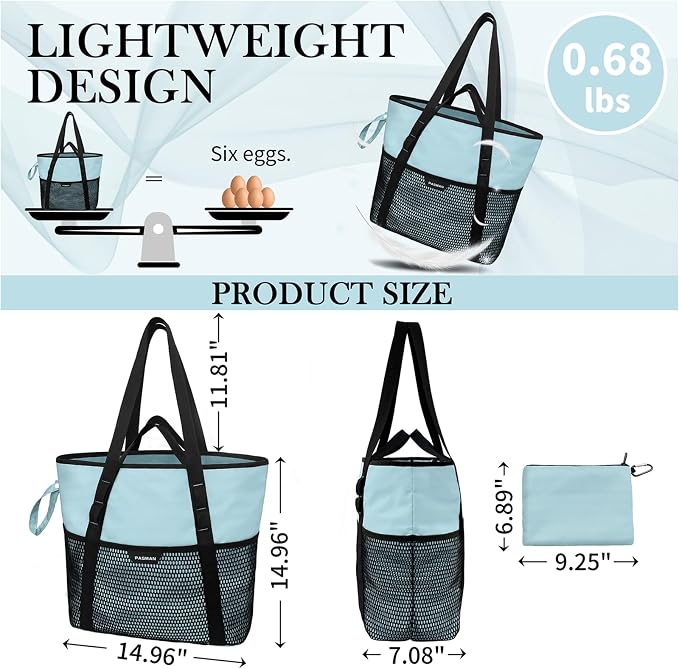 Beach Bag with Zipper