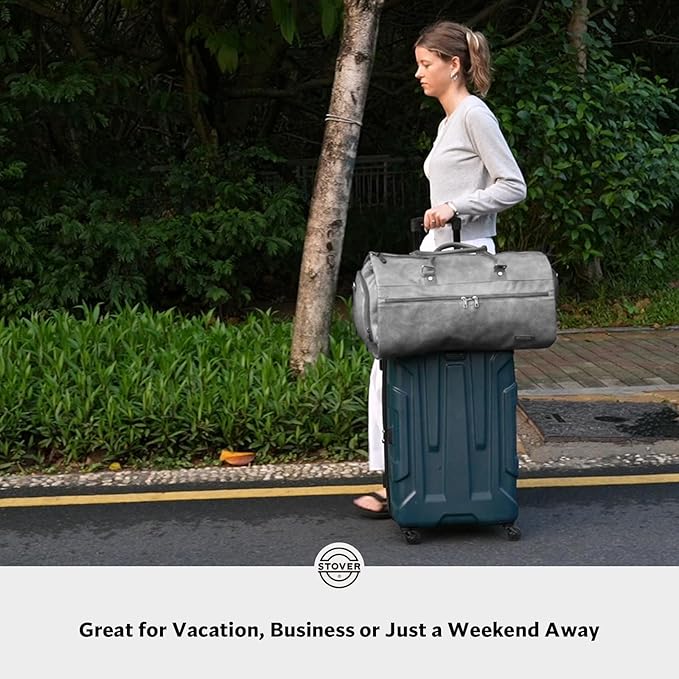 STOVER Garment Travel Duffle Bag, Large 2-in-1 Convertible Carry-on Luggage