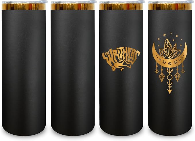 20 oz Skinny Tumblers Stainless Steel Tumbler with Lid and Straw Double Wall Vacuum Insulated Coffee Mug 20oz Powder Coated Cup for Hot and Cold Drinks(Black,4 pack)