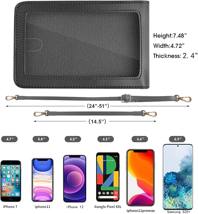 Crossbody Cellphone Purse Women Touch Screen Bag RFID Blocking Wallet Handbag