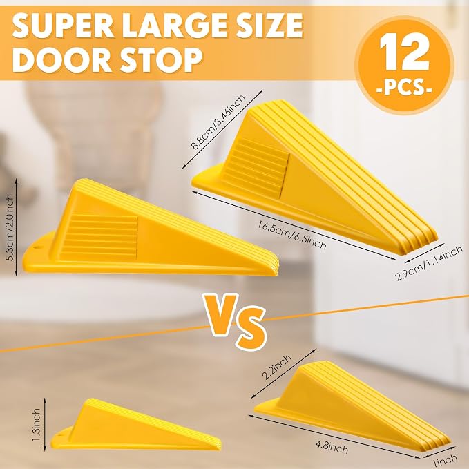 Frienda 12 Pcs Jumbo Door Stoppers Heavy Duty Door Stopper Tall up to 2inch