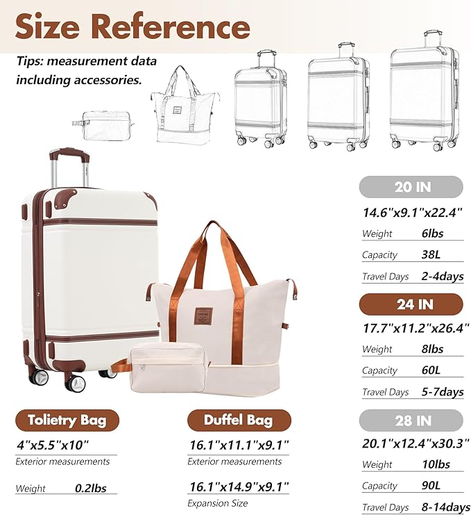 Merax Suitcase Set 28 inches Expandable Luggage