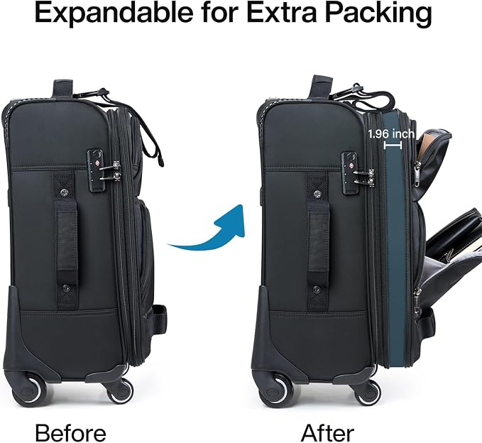 Hanke 3 Piece luggage Sets Softside Expandable luggage