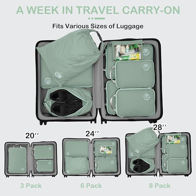 Cipway Compression Packing Cubes, Lightweight Travel Luggage Organizers