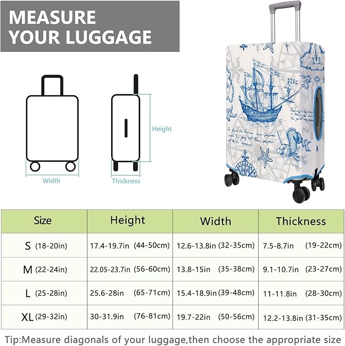 Travel Luggage Cover Suitcase Protector Fits 18-32 Inch Wheel Covers