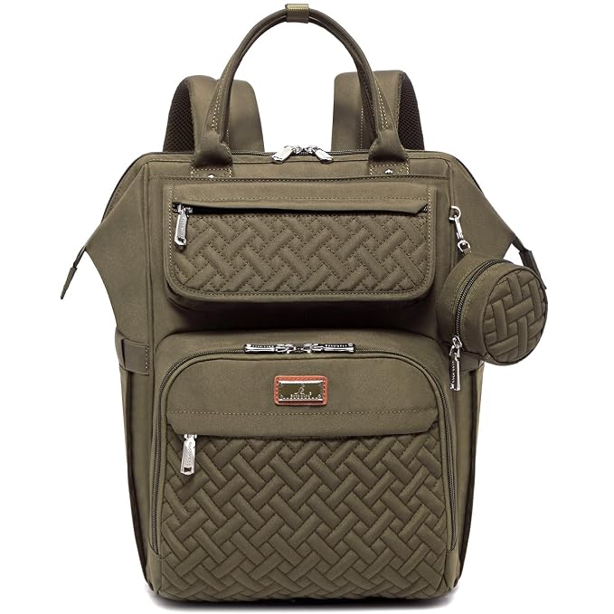 BabbleRoo Diaper Bag Backpack, Stroller Straps & Pacifier Case, Unisex Stylish
