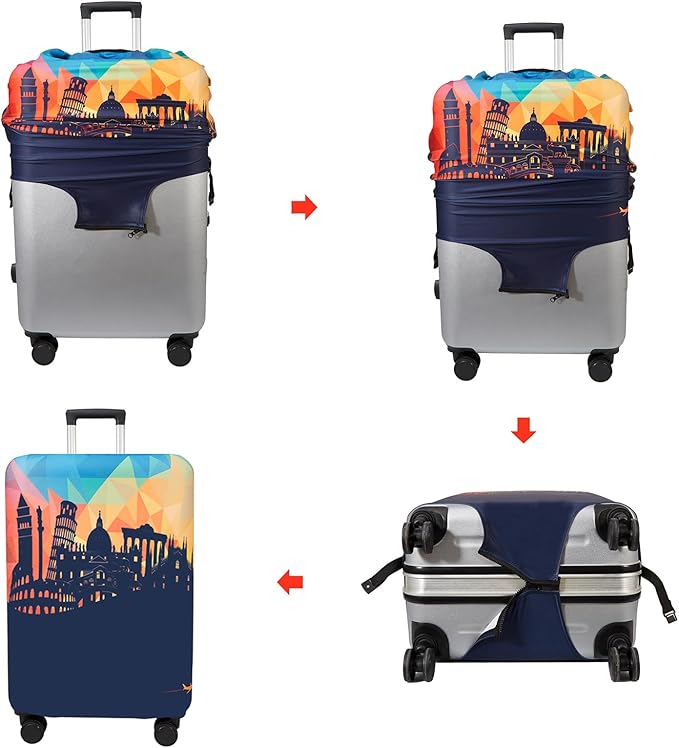 WUJIAONIAO Travel Luggage Cover Baggage Suitcase Cover Protector Skins 18-32