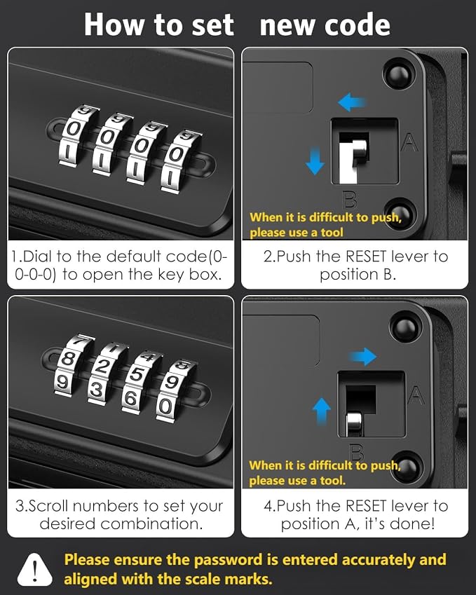 AMIR Portable Safe Box, Combination Security Case LockBox
