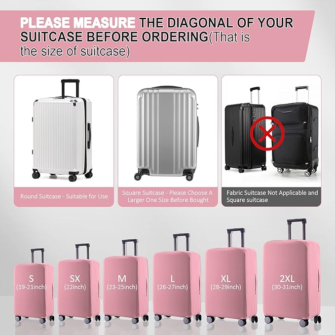 Travel Luggage Cover Suitcase Protector Scratch-Resistant Fit 19-31 Inch