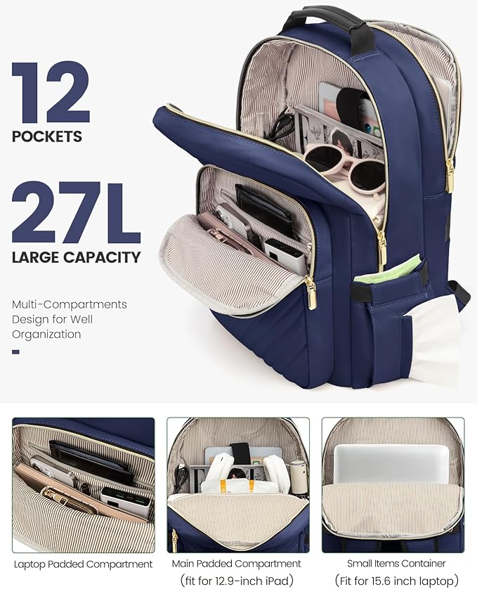 LOVEVOOK Laptop Backpack Purse for Women, Work Business Travel Computer Bags