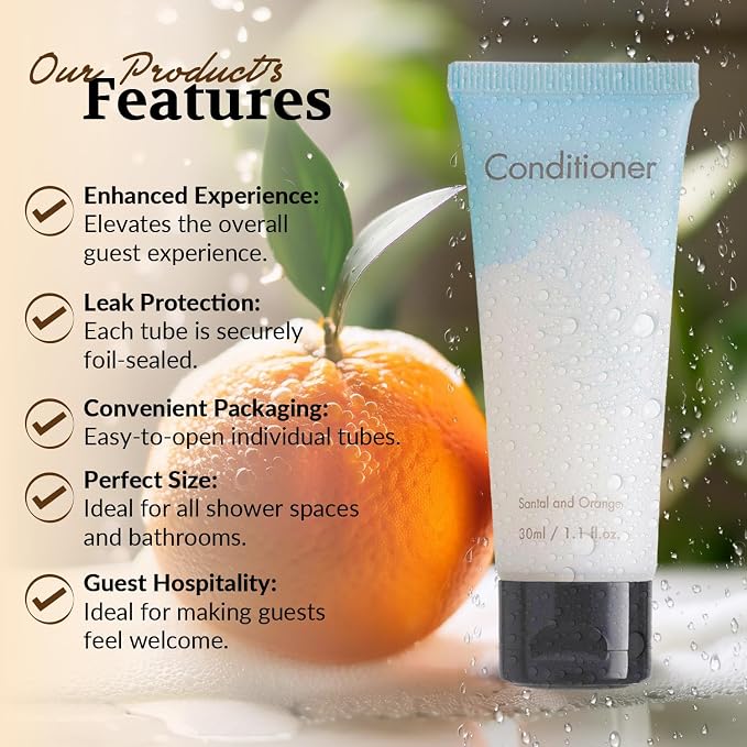 Double Sealed Hotel Conditioner Bulk 100 Pack Individually Wrapped Travel Size