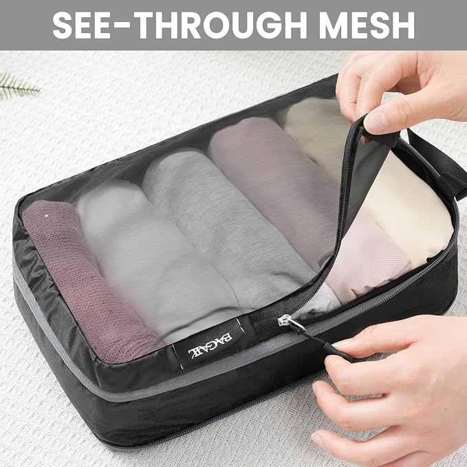 BAGAIL 6 Set Ultralight Compression Packing Cubes Packing Organizer