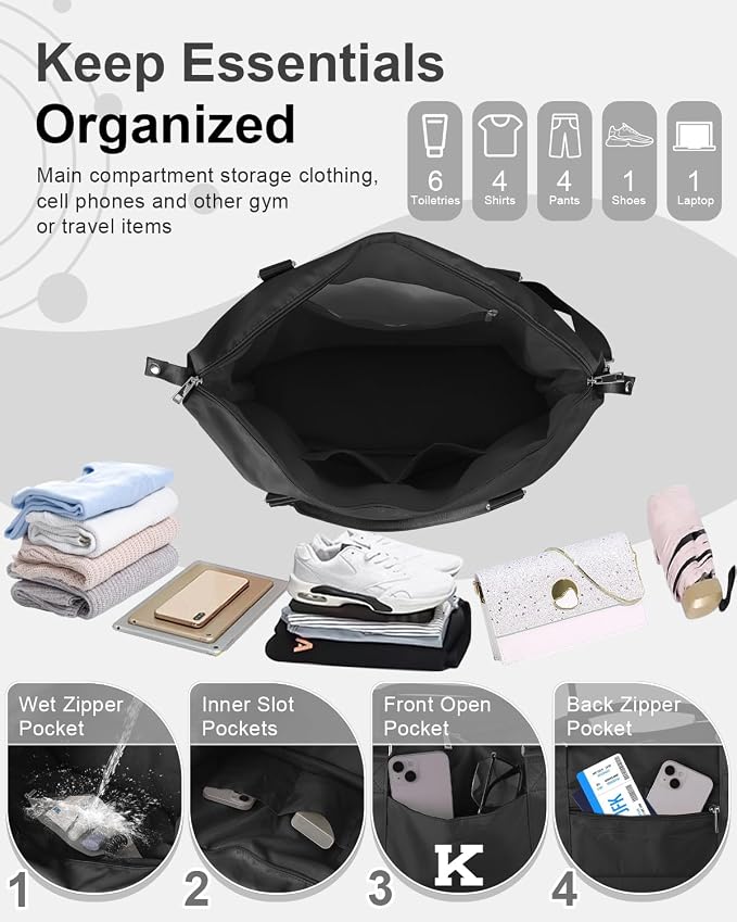 Initial Travel Duffel Bag Sports Gym Bag