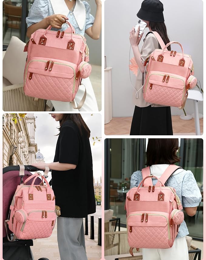 Diaper Bag with Changing Station, Waterproof 3 in 1 Baby Diaper Backpack with