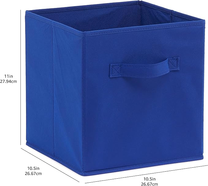 Amazon Basics Cube Organizer Storage Bins Handles, Collapsible Fabric,
