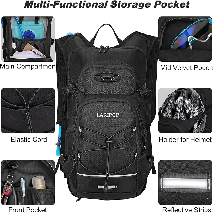 LARIPOP Hydration Backpack, 18L Hiking Backpack