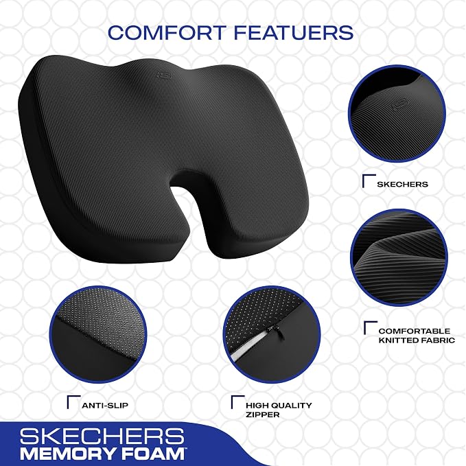 Skechers Memory Foam Seat Cushion, Office Chair Cushion