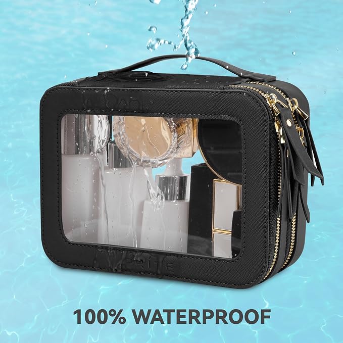 Prite Clear Makeup Bags Double Layer Cosmetic Bags