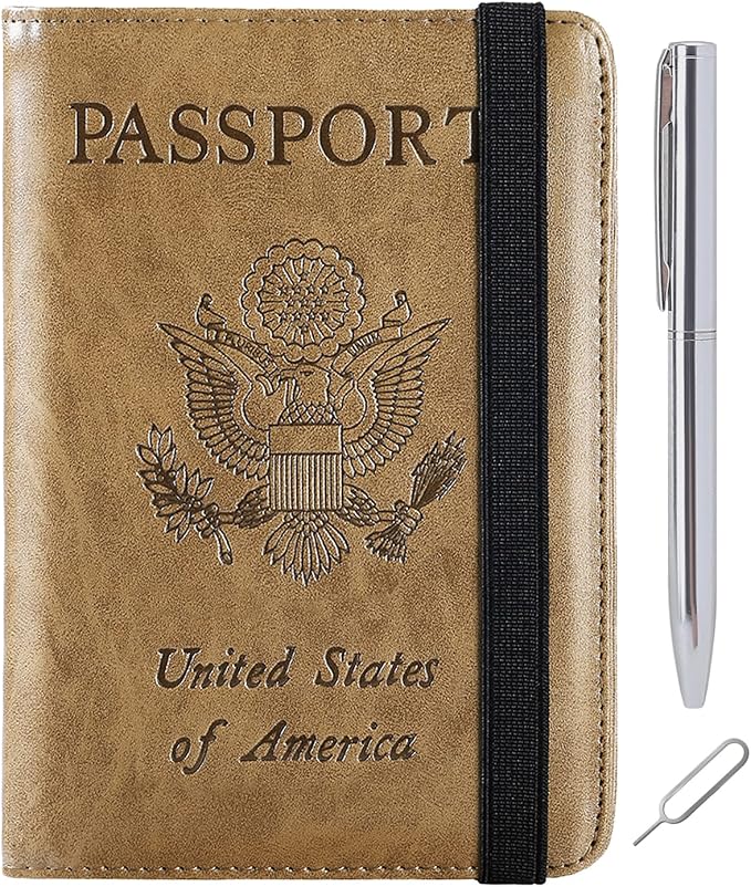 Passport Holder Cover Wallet Travel Essentials RFID Blocking Leather Card Case