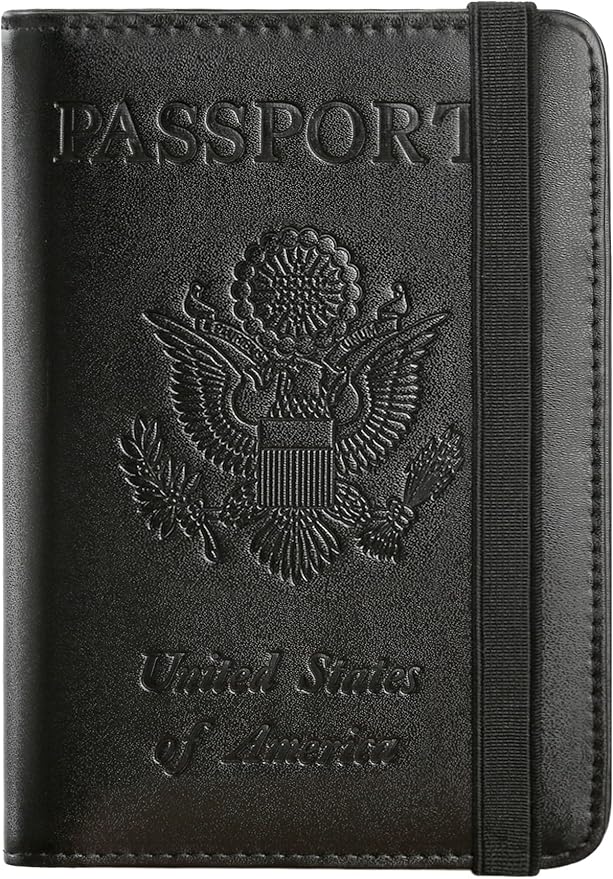 Passport Holder Cover Wallet Travel Essentials RFID Blocking Leather Card Case